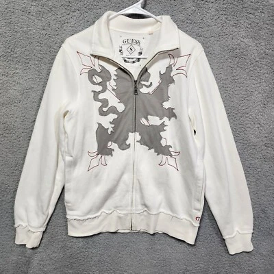 Sudadera con Capucha Guess Para Hombres Escudo de León Cremallera De Colección Años 90 Y2K Talla Pequeña Foto 1 de 4