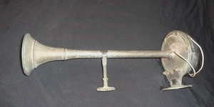 Chrome Trumpet Air Horn 14" Car Truck Boat Hot Rat Rod Semi 12V Loud Vintage - Picture 1 of 8