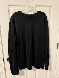 John Varvatos Pullover Crewneck Cotton Sweater With Elbow Patches Size XL - Picture 1 of 4