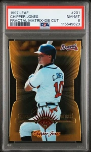1997 Leaf Fractal Matrix Chipper Jones #201 Die Cut PSA 8 - Picture 1 of 2