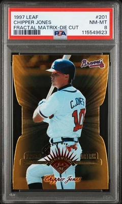 Leaf Fractal Matrix Chipper Jones #201 1997 troquelado PSA 8 Foto 1 de 2