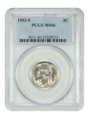 1953-S 5C PCGS MS66 - Jefferson Nickel - Image 1 of 4