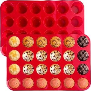 Mini Silikon Cupcake Pan Set 2 Stk Mini 24 Tassen Muffin Form Bpa-Frei Backform - Bild 1 von 6