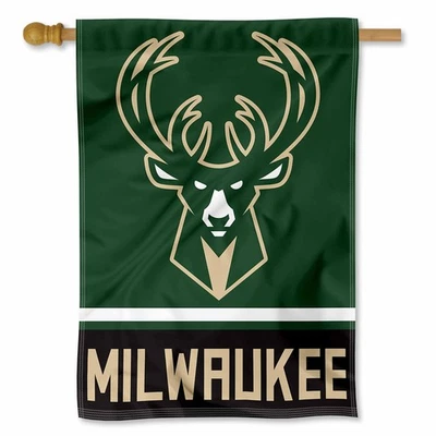 Bandera y pancarta de la NBA Milwaukee Bucks House Foto 1 de 4