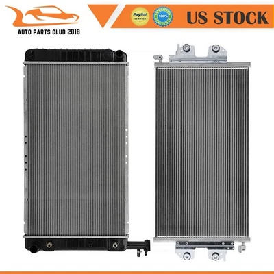 Radiator And AC Condenser Fits 04-08 Chevrolet Express 3500 2014 GMC Savana 1500 - Image 1 of 4