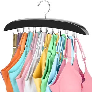 360 Rotating Bra Organizer Space Saving 20 Foldable Metal Hooks Storage  Black - Picture 1 of 12