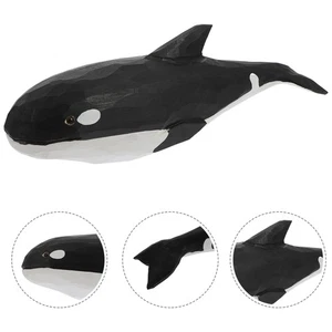 Wooden Whale Model Home Decoration Tabletop Ornament Sea Animal Figurine - Picture 1 of 12