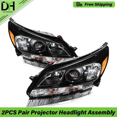 Black PAIR/2PCS Projector Headlights Assembly For Chevy Malibu LT LTZ 2013-2015 Foto 1 de 4