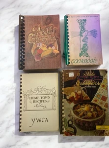 Vintage 60s 70s School Community Church Cookbook Lot Southern Western Recipes - Picture 1 of 19