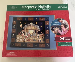 Kurt Adler Wood Magnetic Nativity 24 Day Christmas Advent Calendar Table / Wall - Picture 1 of 12