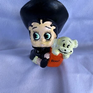 1990 KFS Betty Boop Pudgy Halloween Witch Boo Mini 2" Figur PVC Rare 🎃👻🧹 - Bild 1 von 7