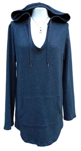 NWOT $98 VICTORIA'S SECRET Grey Athleisure Sport Tunic Hooded Sweatshirt Top  L - Picture 1 of 5