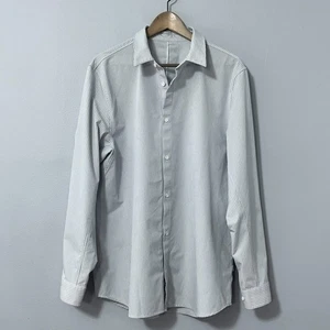 Lululemon New Venture Long Sleeve Shirt Men XL Gray White Stripe - Picture 1 of 9