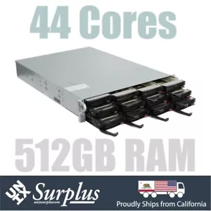2U Storage Server 2x Xeon E5-2699 V4 22 Cores 512GB RAM 12 Bay SAS3 RAID 4x 10GB - Picture 1 of 5