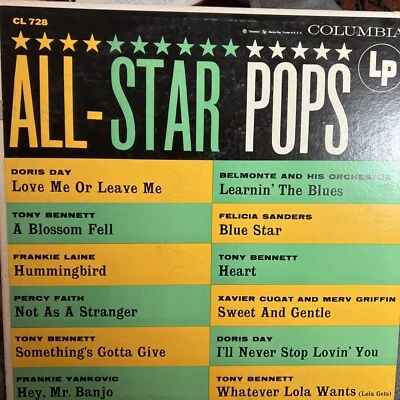 All-Star Pops - Columbia 6EYE Vinyl Record Tony Bennett Doris Day Xavier Cugat - Image 1 of 2