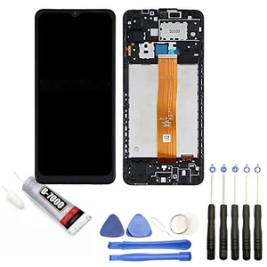 VITRE + ECRAN LCD SUR CHASSIS POUR GALAXY A12 SM-A12 5F 6.5" BLEU+OUTILS + COLLE - Photo 1/1