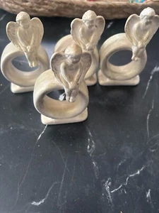 4 x Cream Ceramic Cherub Napkin Holders - Picture 1 of 4