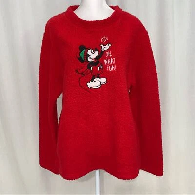 Ropa de dormir polar roja para mujer Disney Mickey Mouse talla junior grande 12 14 Foto 1 de 4