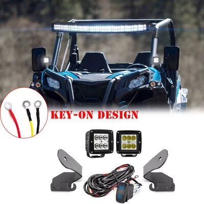 A Pillar 3" LED Light Pods Bracket w/Key-on Wire For Can Am Maverick Sport 1000R — 第 1/4 张图片