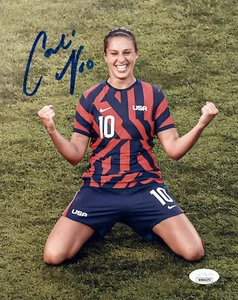 FOTO FIRMADA CON AUTÓGRAFO DE CARLI LLOYD 8X10 #5 USWNT COPA MUNDIAL DE FÚTBOL JSA - Imagen 1 de 1