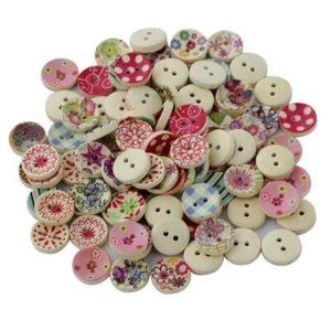 Polyester Button Round Ring With 4 Holes Multicolour For Scrap Booking 250 Pcs - Picture 1 of 6