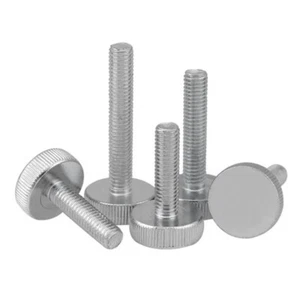 Knurled Flat Head Thumb Screws Nickel Plated Steel - M5 - Picture 1 of 12
