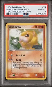 Pokemon 2004 PSA 8 casi nuevo-como nuevo Sandshrew Team Rocket Returns reversa 74 - Imagen 1 de 2