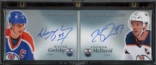 2017-18 Upper Deck Premier Wayne Gretzky Connor McDavid Dual Auto Booklet 20/20