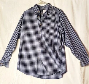Brooks Brothers Madison Flanellhemd kariert Herren Gr. M Langarm Knopfleiste blau - Bild 1 von 10