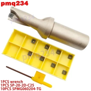 1PCS SP-20-2D-C25 U drill indexable drill +10PCS SPMG060204-TG Carbide inserts - Picture 1 of 6