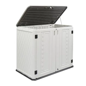 Horizontal Storage Shed Lockable Outdoor Storage HDPE 34 cu. ft for Patio Garden - Picture 1 of 8