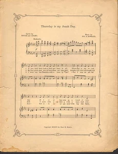 Thursday is my Jonah Day de Hough, Adams and Howard - Partituras - 1906 - Imagen 1 de 1