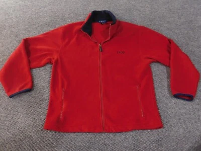 Izod fleece jacket Medium red Mens logo retro vintage classic polyester - Image 1 of 4