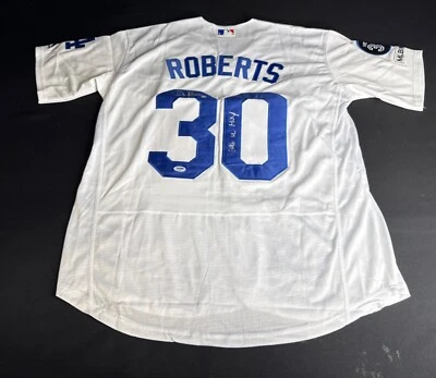 Dave Roberts Signed Los Angeles Dodgers Custom Jersey '2016 NL MOY' PSA 8A78168 - Image 1 of 4