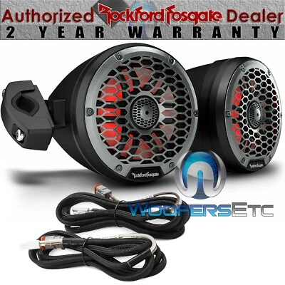 pkg ROCKFORD FOSGATE M2WL-65MB 6.5" SPEAKERS + MX-RSW16 HARNESS CAN AM X3 RZR - Image 1 of 4