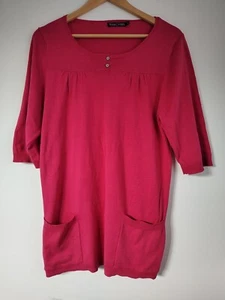 Woolovers Ladies Pink Shirt Sleeve Tunic Jumper Size S - Picture 1 of 8