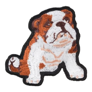 Sitting Bulldog Puppy Patch, English Bulldog Patches - Picture 1 of 3