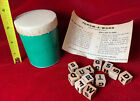 Vintage 1956 Throw-A-Word Wooden Letter Dice Game Complete In Box Can 1950s