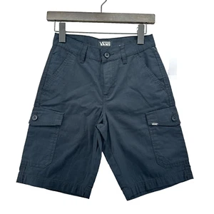 Vans Streamer Cargo Shorts Black Boy's Size 10 Cotton Striped Pockets Flat Front - Picture 1 of 8
