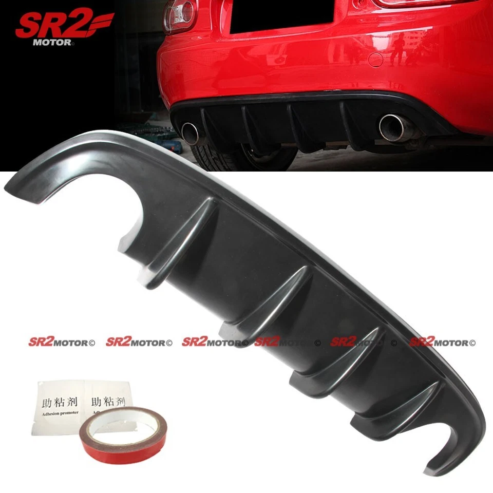 For 2009-2015 Mazda Miata MX5 GT NC2 NC3 Shark Fin Rear Body Bumper Lip Diffuser - Image 1 of 3