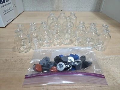 Lote 19 Botellas de Borosilicato Reactivo Suero de Vidrio 3 Tamaños de Laboratorio Cristalería Foto 1 de 4