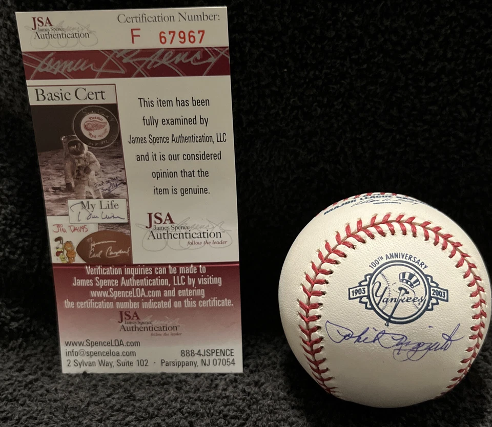 Phil Rizzuto NY Yankees 100th Anniversary SIGNED AUTOGRAPHED  JSA COA - Image 1 of 4