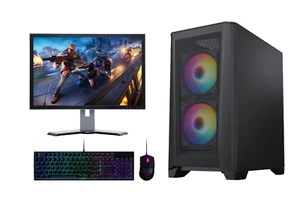 FAST GAMING DELL BUNDLE TOWER PC FULL SET COMPUTER SYSTEM INTEL i3 8GB 1TB GT710 - Picture 1 of 6