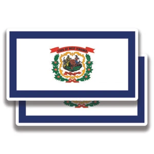 WEST VIRGINIA FLAG DECAL 2 Stickers Bogo For Car Bumper Truck 4x4 2 For 1 - Picture 1 of 1