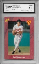 Cal Ripken Jr Baltimore Orioles 1991 Classic Red Baseball Card #T3 graded 10