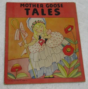 Mother Goose Tales Children's Book 1929 Saalfield Publishing Co - Imagen 1 de 10