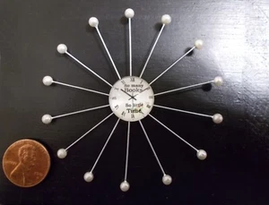 MID-CENTURY MODERN WHITE BALL DOLLHOUSE MINIATURE HAND DESIGNED WALL CLOCK $59 - Picture 1 of 4