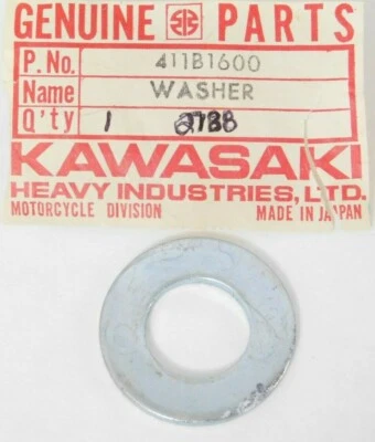 Nuevo de Lote Antiguo Original 1974-1980 Kawasaki MT1 KV 75 Fábrica 16mm Arandela Lisa Dirección OEM Foto 1 de 3