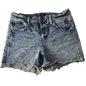 Judy Blue Jean Shorts Mid Rise Paisley Bandana Print Gr. M JB150106 Stretch - Bild 1 von 6