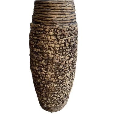 Jarrón de piso de ratán tejido de mimbre para arreglos de flora seca ¿o?  23,50" de alto Foto 1 de 4